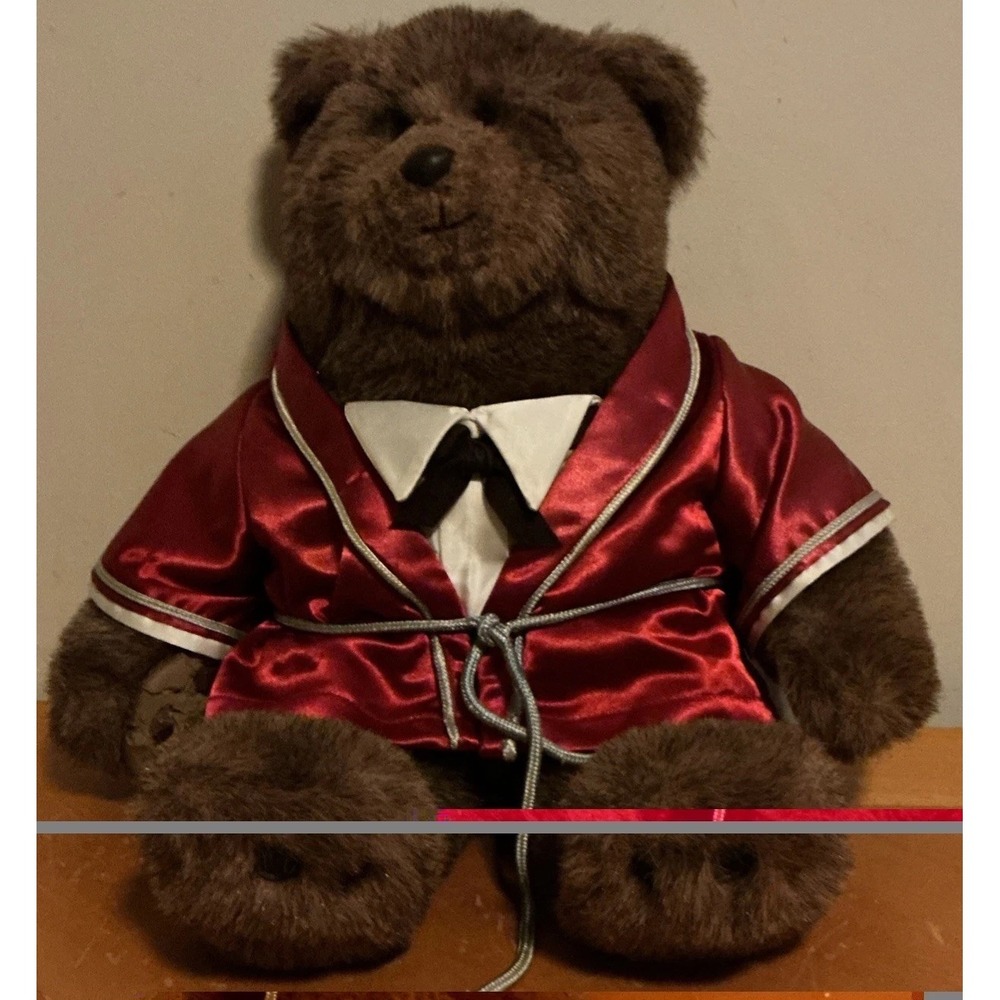 Vtg GUND 1983 Dennis Kyte ABINER SMOOTHIE Bear In Robe With Cookie Stuffed Plush